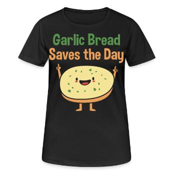 Brot Knoblauch - Frauen T-Shirt atmungsaktiv - Schwarz - Vorne - AI Model Female 172 light (172cm)