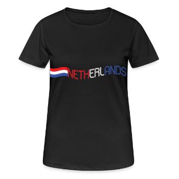 Holland - Frauen T-Shirt atmungsaktiv - Schwarz - Vorne - AI Model Female 172 light (172cm)