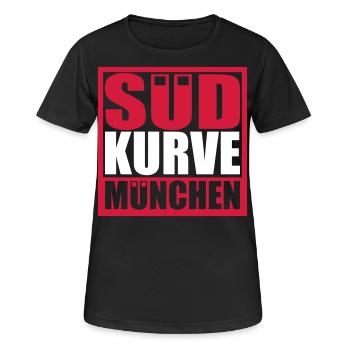 Südkurve München | Farbe änderbar - Frauen T-Shirt atmungsaktiv - Schwarz - Vorne - AI Model Female 172 light (172cm)