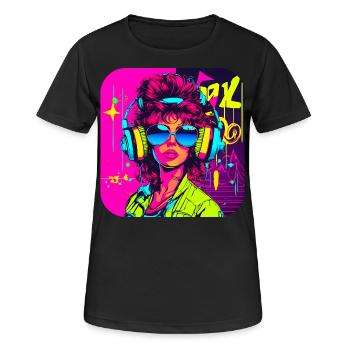 80s Party Vintage Theme Party Icon - Women's Breathable T-Shirt - black - Front - AI Model Female 172 light (172cm)
