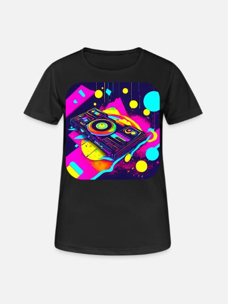 80er Party Vintage Mottoparty - Frauen T-Shirt atmungsaktiv - Schwarz