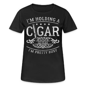 Zigarre Raucher Gentlemen Lifestyle Whiskey Luxus - Frauen T-Shirt atmungsaktiv - Schwarz - Vorne - AI Model Female 172 light (172cm)
