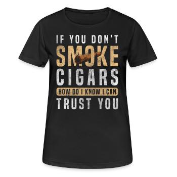 Zigarrenliebhaber Raucher Tabak Genussmensch - Frauen T-Shirt atmungsaktiv - Schwarz - Vorne - AI Model Female 172 light (172cm)