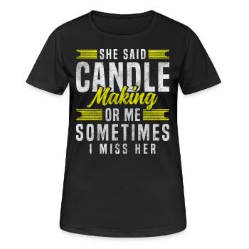 Bougies Hobby Cire romantique - T-shirt respirant Femme - noir - Devant - AI Model Female 172 light (172cm)