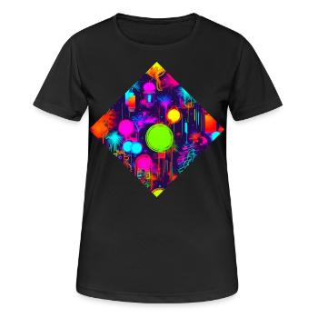 Neon Stil UV House Style - Frauen T-Shirt atmungsaktiv - Schwarz - Vorne - AI Model Female 172 light (172cm)