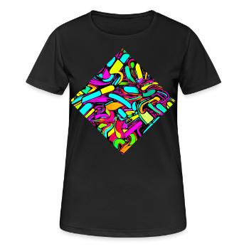 Neon Stil UV House Style - Frauen T-Shirt atmungsaktiv - Schwarz - Vorne - AI Model Female 172 light (172cm)