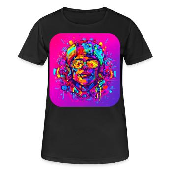 Neon Splash Kreativ Leuchtend UV Style - Frauen T-Shirt atmungsaktiv - Schwarz - Vorne - AI Model Female 172 light (172cm)