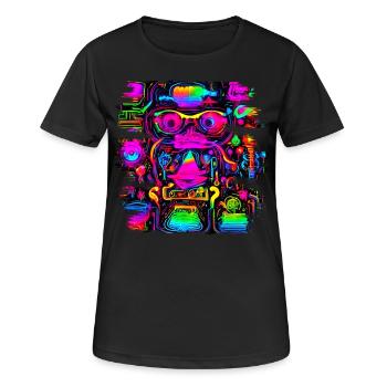 Neon Party UV Elektro House Style - Frauen T-Shirt atmungsaktiv - Schwarz - Vorne - AI Model Female 172 light (172cm)