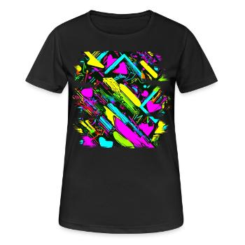 Neon Farben Bunt Kreativ Style Glow - Frauen T-Shirt atmungsaktiv - Schwarz - Vorne - AI Model Female 172 light (172cm)