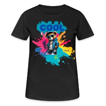 Nounours COOL - T-shirt respirant Femme - noir - Devant - AI Model Female 172 light (172cm)