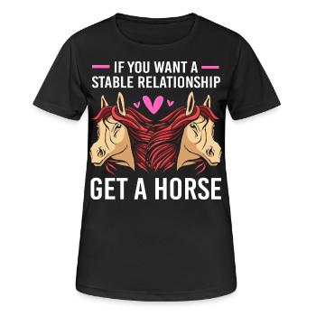 Courses de chevaux - T-shirt respirant Femme - noir - Devant - AI Model Female 172 light (172cm)