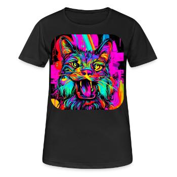 Neon Farben Bunt Kreativ Style Glow - Frauen T-Shirt atmungsaktiv - Schwarz - Vorne - AI Model Female 172 light (172cm)