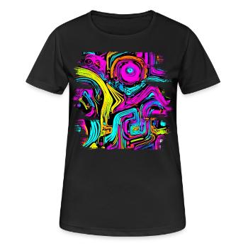 Neon Party UV Elektro House Style - Frauen T-Shirt atmungsaktiv - Schwarz - Vorne - AI Model Female 172 light (172cm)