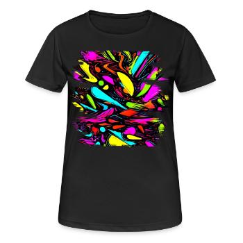 Neon Style 80s Retro Party Color Glow - Frauen T-Shirt atmungsaktiv - Schwarz - Vorne - AI Model Female 172 light (172cm)