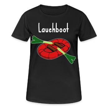 Poireau Bateau Drôle Image Blague Mince - T-shirt respirant Femme - noir - Devant - AI Model Female 172 light (172cm)