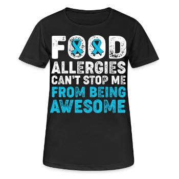 Allergies alimentaires - T-shirt respirant Femme - noir - Devant - AI Model Female 172 light (172cm)