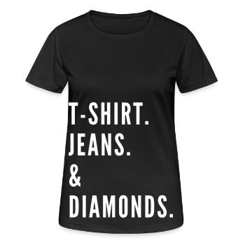 The Fashion Tee - T-Shirt & losanges noir - T-shirt respirant Femme - noir - Devant - AI Model Female 172 light (172cm)