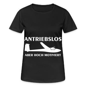 Motor Segelflieger lustig Geschenk Segelflugzeug - Frauen T-Shirt atmungsaktiv - Schwarz - Vorne - AI Model Female 172 light (172cm)