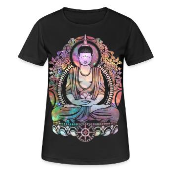 Cosmic Buddha - Women's Breathable T-Shirt - black - Front - AI Model Female 172 light (172cm)