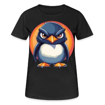 Grumpy Penguin - Women's Breathable T-Shirt - black - Front - AI Model Female 172 light (172cm)