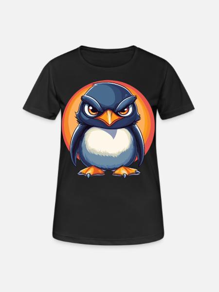 Grumpy Penguin - Women's Breathable T-Shirt - black