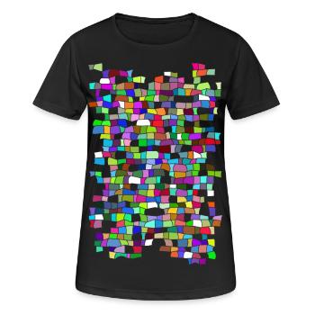 Buntglas Mosaik - Frauen T-Shirt atmungsaktiv - Schwarz - Vorne - AI Model Female 172 light (172cm)