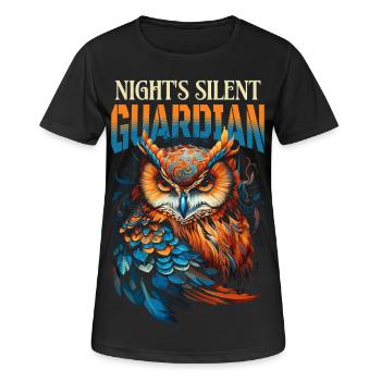 Eule Uhu Vogel Nachtvogel Tier Nacht Mond Natur - Frauen T-Shirt atmungsaktiv - Schwarz - Vorne - AI Model Female 172 light (172cm)