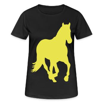 Cheval poney cavalier sauvage - T-shirt respirant Femme - noir - Devant - AI Model Female 172 light (172cm)