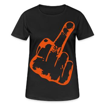 fuck doigt honneur - T-shirt respirant Femme - noir - Devant - AI Model Female 172 light (172cm)