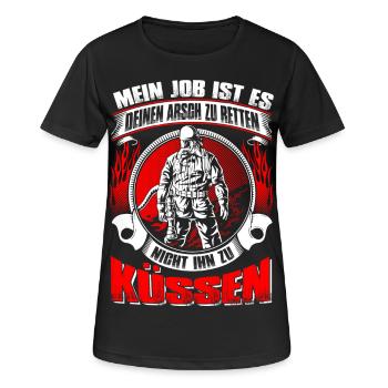 Arsch retten - Frauen T-Shirt atmungsaktiv - Schwarz - Vorne - AI Model Female 172 light (172cm)