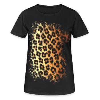 Leoparden Fell Muster - Frauen T-Shirt atmungsaktiv - Schwarz - Vorne - AI Model Female 172 light (172cm)