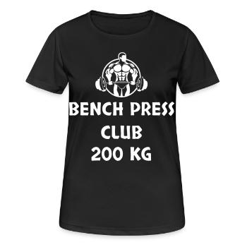 DÉVELOPPÉ COUCHÉ CLUB 200 KG - T-shirt respirant Femme - noir - Devant - AI Model Female 172 light (172cm)