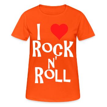 rock n' roll - T-shirt respirant Femme - orange néon - Devant - AI Model Female 172 dark (172cm)