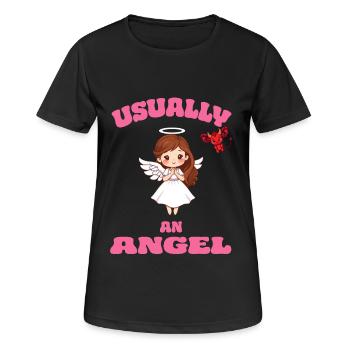 Angel or Devil - Frauen T-Shirt atmungsaktiv - Schwarz - Vorne - AI Model Female 172 light (172cm)