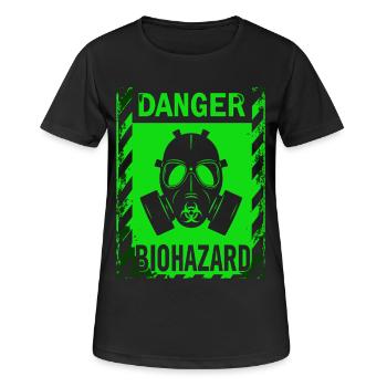 Biohazard Grunge Zombies Apokalypse Gasmaske - Frauen T-Shirt atmungsaktiv - Schwarz - Vorne - AI Model Female 172 light (172cm)