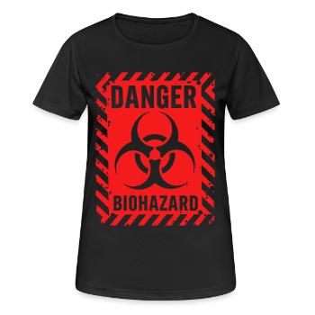 Danger Biohazard Grunge Zombies Apokalypse - Frauen T-Shirt atmungsaktiv - Schwarz - Vorne - AI Model Female 172 light (172cm)