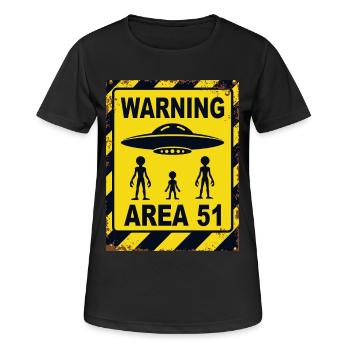 Avertissement OVNI Zone 51 - Entrez à vos risques et périls - T-shirt respirant Femme - noir - Devant - AI Model Female 172 light (172cm)