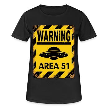 Avertissement OVNI Zone 51 - Entrez à vos risques et périls - T-shirt respirant Femme - noir - Devant - AI Model Female 172 light (172cm)