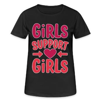 Filles Soutien Filles Amitié - T-shirt respirant Femme - noir - Devant - AI Model Female 172 light (172cm)