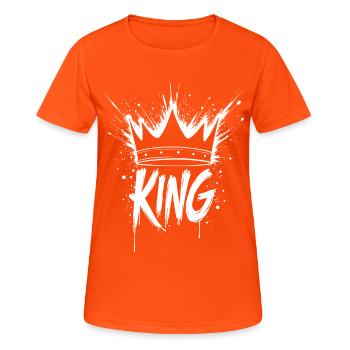 König Krone Splash King Crown - Frauen T-Shirt atmungsaktiv - Neonorange - Vorne - AI Model Female 172 dark (172cm)