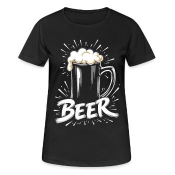 Bier Krug - Frauen T-Shirt atmungsaktiv - Schwarz - Vorne - AI Model Female 172 light (172cm)