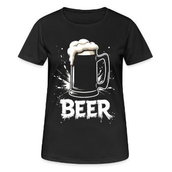 Bier Krug - Frauen T-Shirt atmungsaktiv - Schwarz - Vorne - AI Model Female 172 light (172cm)