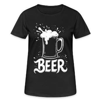 Bier Krug - Frauen T-Shirt atmungsaktiv - Schwarz - Vorne - AI Model Female 172 light (172cm)