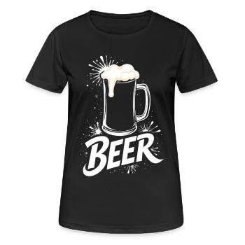 Bier Krug - Frauen T-Shirt atmungsaktiv - Schwarz - Vorne - AI Model Female 172 light (172cm)