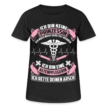 Altenpflegerin - Pflege - Frauen T-Shirt atmungsaktiv - Schwarz - Vorne - AI Model Female 172 light (172cm)