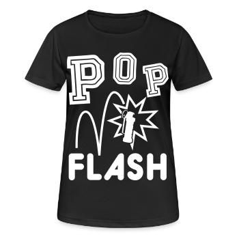 POP FLASH - Frauen T-Shirt atmungsaktiv - Schwarz - Vorne - AI Model Female 172 light (172cm)