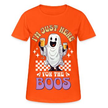 I'm Just Here For The Boos Halloween Ghost Beer - Women's Breathable T-Shirt - neon orange - Front - AI Model Female 172 dark (172cm)