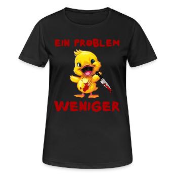 Ein Problem weniger - Ente mit Messer Halloween - Frauen T-Shirt atmungsaktiv - Schwarz - Vorne - AI Model Female 172 light (172cm)