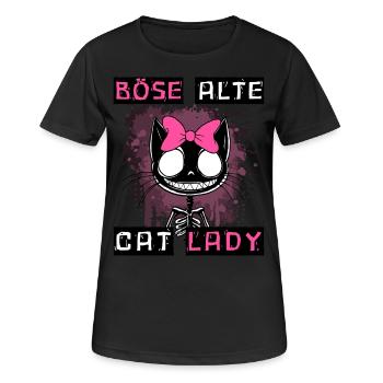 Boese alte Cat Lady Niedlich? Nein, nur gefährlich - Frauen T-Shirt atmungsaktiv - Schwarz - Vorne - AI Model Female 172 light (172cm)