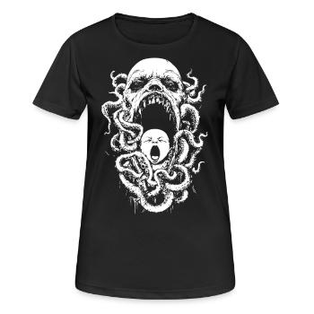 Cauchemar tentaculaire avec démon et bébé - T-shirt respirant Femme - noir - Devant - AI Model Female 172 light (172cm)
